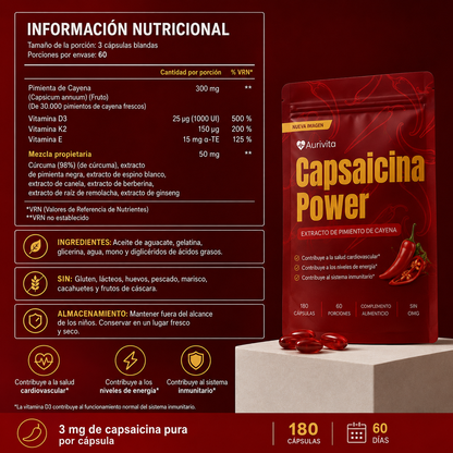Capsulas de pimienta de cayena - Para tu corazon